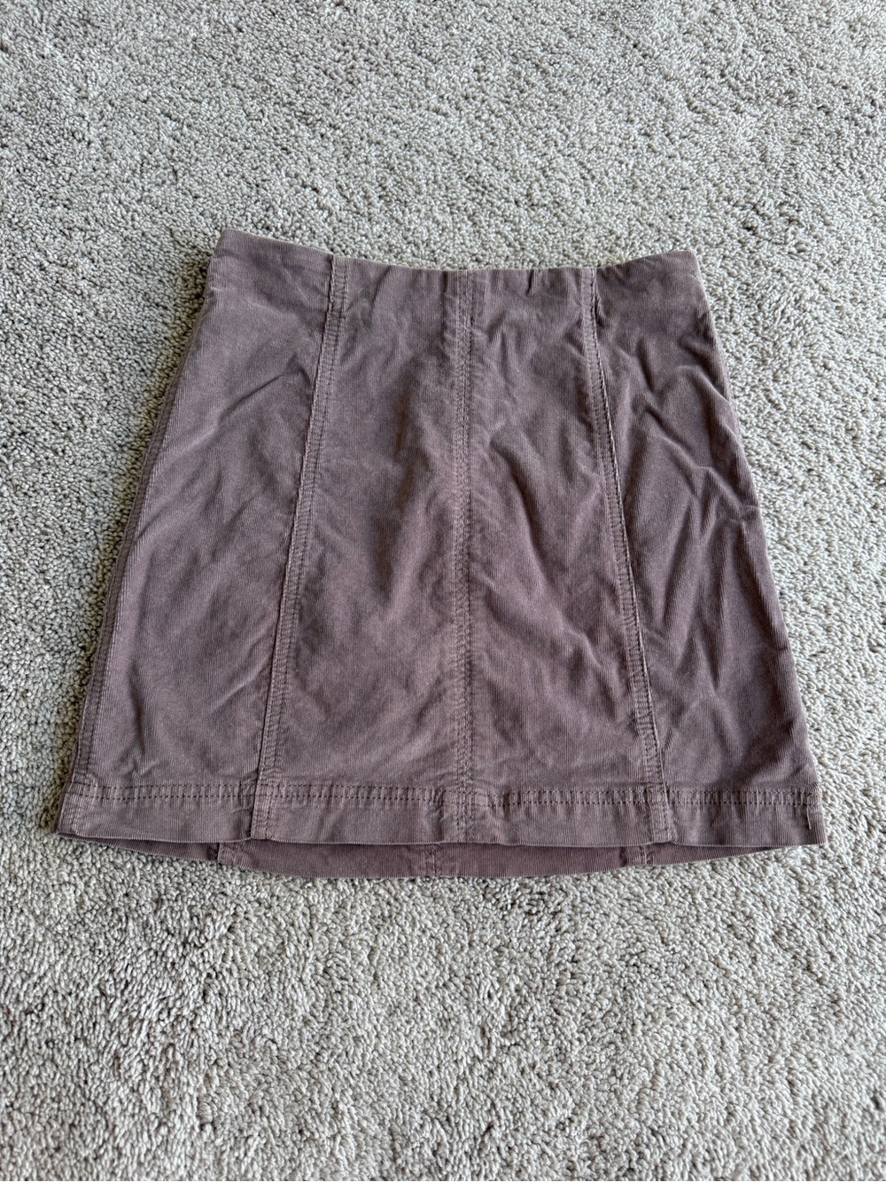 Free People Mauve-Brown Paneled Corduroy Mini Skirt